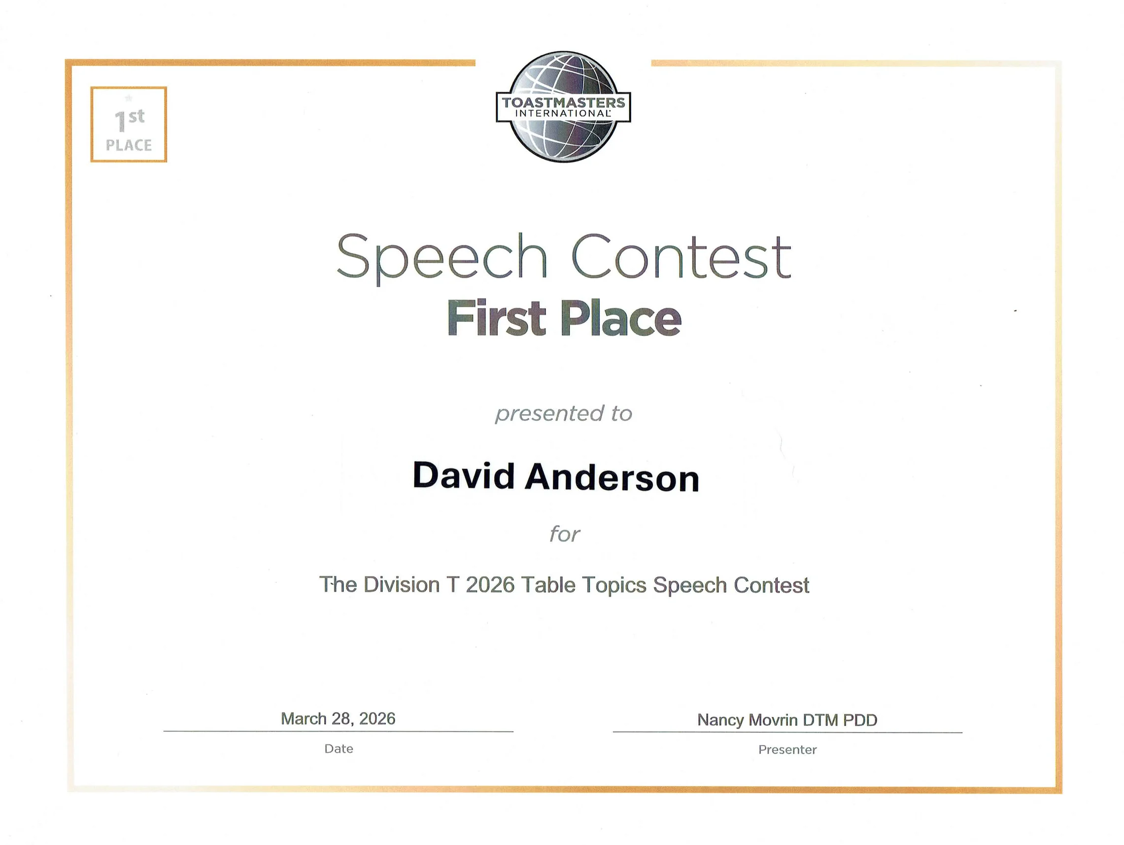 2026 Table Topics Competition screenshot 1