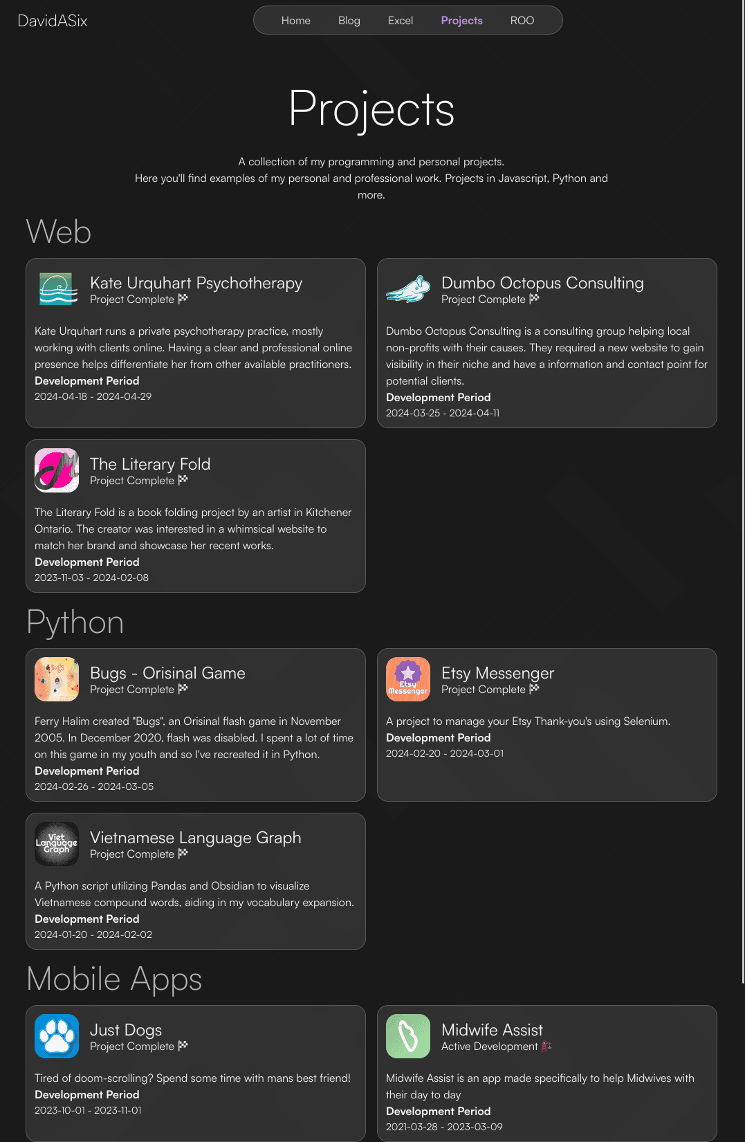 DavidASix.com screenshot 2