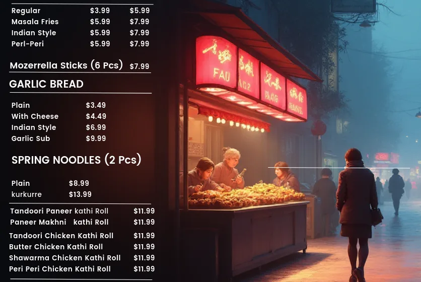 A screenshot of AI generated background from their menu