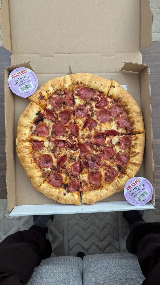 Top down image of my pizza