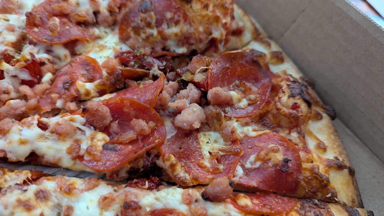 Close up of a slice