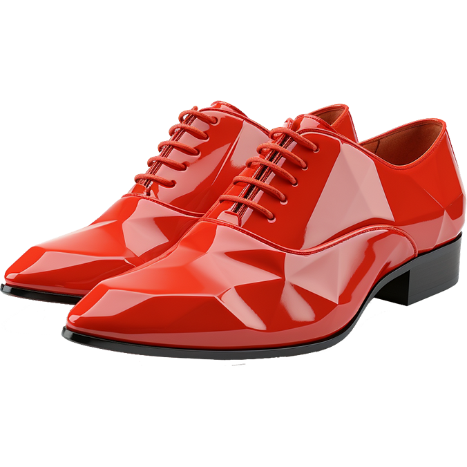 A pair of red oxford shoes